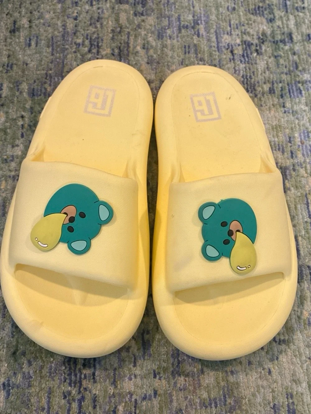 Kids Yellow Bear Slide Sandals